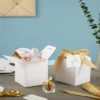 Stockroom Plus 12 Pack Paper Gift Box With Ribbon For Bridesmaid Proposal, Wedding Favors & Party, White, 4 X 4 In