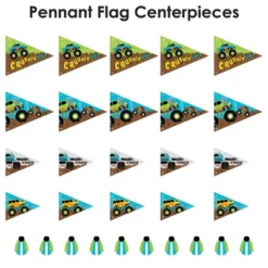 Big Dot Of Happiness Smash And Crash - Monster Truck - Triangle Boy Birthday Party Photo Props - Pennant Flag Centerpieces - Set Of 20 -Anagram Shop GUEST 3b3342b6 1463 43cc a5d8 d136ee652070