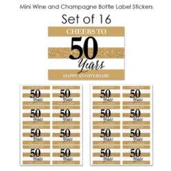 Big Dot Of Happiness We Still Do - 50th Wedding Anniversary - Mini Wine And Champagne Bottle Label Stickers - Anniversary Party Favor Gift - Set Of 16 -Anagram Shop GUEST 3bc3f235 1fd8 43cb 98ef 18ea044111c9