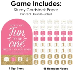 Big Dot Of Happiness 1st Birthday Girl - Fun To Be One - First Birthday Party Scavenger Hunt - 1 Stand And 48 Game Pieces - Hide And Find Game -Anagram Shop GUEST 3c458b74 870b 41ed 8a32 e1d48747e1ed