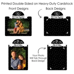 Big Dot Of Happiness Mr. And Mrs. - Black And White Wedding Or Bridal Shower Picture Centerpiece Sticks - Photo Table Toppers - 15 Pieces -Anagram Shop GUEST 3c632a79 e488 42e8 a5ae 062636de61df
