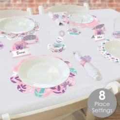 Big Dot Of Happiness Beautiful Butterfly Floral Baby Shower Or Birthday Party Paper Charger And Table Decorations Chargerific Kit Place Setting For 8