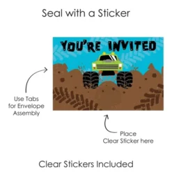 Big Dot Of Happiness Smash And Crash - Monster Truck - Fill-In Cards - Boy Birthday Party Fold And Send Invitations - Set Of 8 -Anagram Shop GUEST 3e64c5eb b75c 4e05 97ad 6485b5956c62
