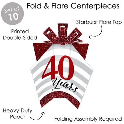 Big Dot Of Happiness We Still Do - 40th Wedding Anniversary - Table Decorations - Anniversary Party Fold And Flare Centerpieces - 10 Count 2 Big Dot Of Happiness We Still Do - 40th Wedding Anniversary - Table Decorations - Anniversary Party Fold And Flare Centerpieces - 10 Count - Image 2