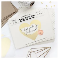 6ct Classic Telegrams Scratch-off Greeting Cards