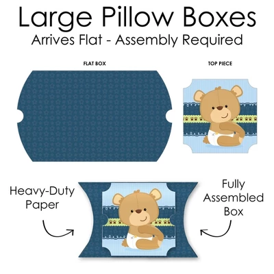 Big Dot Of Happiness Baby Boy Teddy Bear - Favor Gift Boxes - Baby Shower Large Pillow Boxes - Set Of 12 4 Big Dot Of Happiness Baby Boy Teddy Bear - Favor Gift Boxes - Baby Shower Large Pillow Boxes - Set Of 12 - Image 4