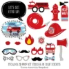 Big Dot Of Happiness Fired Up Fire Truck - Firefighter Firetruck Baby Shower Or Birthday Party Photo Booth Props Kit - 20 Count