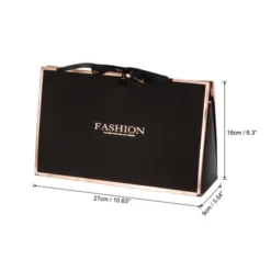 Unique Bargains Paper Gift Bag With Transparent Window 5 Pack Bouquet Packaging Bag Black 10.5x3.5x6 Inch