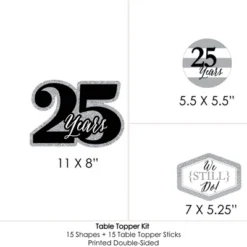 Big Dot Of Happiness We Still Do - 25th Wedding Anniversary - Anniversary Party Centerpiece Sticks - Table Toppers - Set Of 15 -Anagram Shop GUEST 43bda85c f1cb 42b6 abb7 7caadae930f2