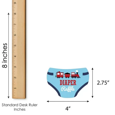 Big Dot Of Happiness Railroad Party Crossing - Diaper Shaped Raffle Ticket Inserts - Train Baby Shower Activities - Diaper Raffle Game - Set Of 24 2 Big Dot Of Happiness Railroad Party Crossing - Diaper Shaped Raffle Ticket Inserts - Train Baby Shower Activities - Diaper Raffle Game - Set Of 24 - Image 2