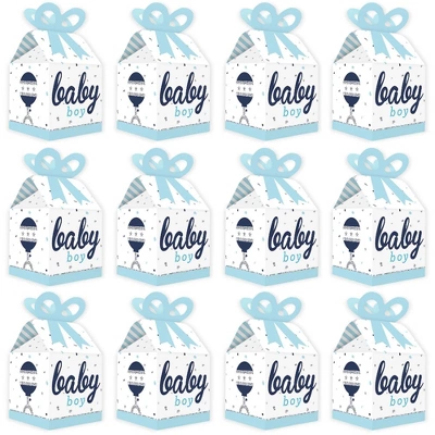 Big Dot Of Happiness Hello Little One - Blue And Silver - Square Favor Gift Boxes - Boy Baby Shower Bow Boxes - Set Of 12 3 Big Dot Of Happiness Hello Little One - Blue And Silver - Square Favor Gift Boxes - Boy Baby Shower Bow Boxes - Set Of 12 - Image 3