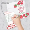Big Dot Of Happiness Berry First Birthday Sweet Strawberry Shaped Fill-In Invitations - Fruit 1st Birthday Party Invitation Cards With Envelopes 12 Ct
