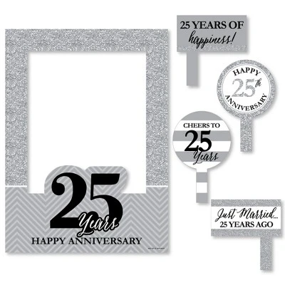 Big Dot Of Happiness We Still Do - 25th Wedding Anniversary Selfie Photo Booth Picture Frame & Props - Printed On Sturdy Material 4 Big Dot Of Happiness We Still Do - 25th Wedding Anniversary Selfie Photo Booth Picture Frame & Props - Printed On Sturdy Material - Image 4