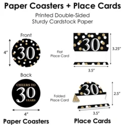 Big Dot Of Happiness Adult 30th Birthday - Gold - Birthday Party Paper Charger And Table Decorations - Chargerific Kit - Place Setting For 8 -Anagram Shop GUEST 45f41b9d 561e 4ef8 a075 9ced8049297c