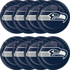 NFL 24ct Seattle Seahawks Football Paper Plates