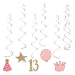 Blue Panda 42 Piece Balloons, Banner, Hanging Swirls Party Decorations Set For Official Teenager 13th Birthday, Pink & White -Anagram Shop GUEST 47644fbc c90e 4ae0 95e1 159d26086c84