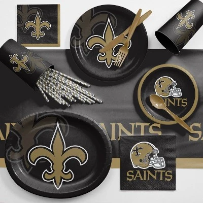 NFL 48ct New Orleans Saints Football Napkins 2 NFL 48ct New Orleans Saints Football Napkins - Image 2