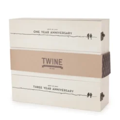 Twine Wedding And Anniversary Gift Wooden Wine Box Three Year Celebration 3 Bottle Holder With Lids And Latches, Wood -Anagram Shop GUEST 47e84406 bb8a 4923 8360 236998846288