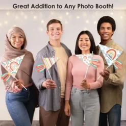 Big Dot Of Happiness Hello Rainbow - Triangle Boho Baby Shower And Birthday Party Photo Props - Pennant Flag Centerpieces - Set Of 20 -Anagram Shop GUEST 47f11b1e eaea 4fdf ad03 e15b7570190c