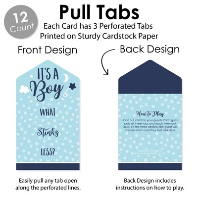 Big Dot Of Happiness Baby Boy - Blue Baby Shower Game Pickle Cards - Conversation Starters Pull Tabs - Set Of 12 2 Big Dot Of Happiness Baby Boy - Blue Baby Shower Game Pickle Cards - Conversation Starters Pull Tabs - Set Of 12 - Image 2