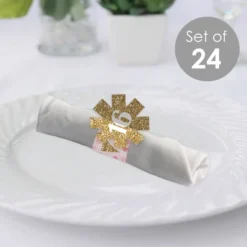 Big Dot Of Happiness Sweet 16 - 16th Birthday Party Paper Napkin Holder - Napkin Rings - Set Of 24