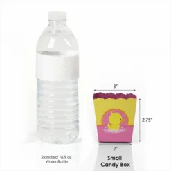 Big Dot Of Happiness Pink Ducky Duck - Party Mini Favor Boxes - Girl Baby Shower Or Birthday Party Treat Candy Boxes - Set Of 12