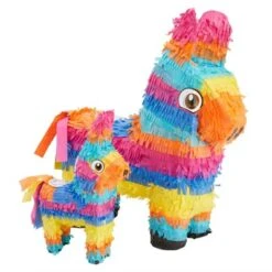 Blue Panda 4-Piece Set Small And Mini Donkey Pinata With Stick And Blindfold For Birthday Party, Mexican Fiesta, Cinco De Mayo -Anagram Shop GUEST 4a7cd2d0 25d6 4cb2 aa27 6ce216dc07a9