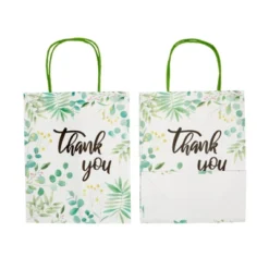 Sparkle And Bash 50 Pack Medium Thank You Paper Gift Bags With Handles For Party Favors, Shopping Merchandise Bags, White, 10x8 In -Anagram Shop GUEST 4c762707 4e2a 46ec 90fb e76a2e7a6ef3