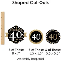 Big Dot Of Happiness Adult 40th Birthday - Gold - Hanging Birthday Party Tissue Decoration Kit - Paper Fans - Set Of 9 -Anagram Shop GUEST 4cfa1227 2d9b 4288 bcc6 0354e991af4e