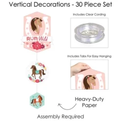 Big Dot Of Happiness Run Wild Horses - Pony Birthday Party DIY Dangler Backdrop - Hanging Vertical Decorations - 30 Pieces -Anagram Shop GUEST 4e3bffde 330b 4e68 820c 696712fb2458