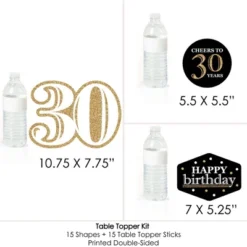 Big Dot Of Happiness Adult 30th Birthday - Gold - Birthday Party Centerpiece Sticks - Table Toppers - Set Of 15 -Anagram Shop GUEST 4f79f695 2f04 48f5 88ef cb564d0ae04e