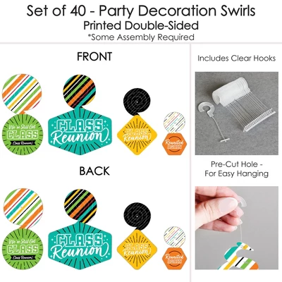 Big Dot Of Happiness Still Got Class - High School Reunion Party Hanging Decor - Party Decoration Swirls - Set Of 40 4 Big Dot Of Happiness Still Got Class - High School Reunion Party Hanging Decor - Party Decoration Swirls - Set Of 40 - Image 4