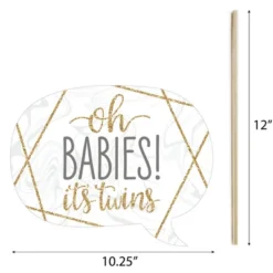 Big Dot Of Happiness It's Twins - Gold Twins Baby Shower Photo Booth Props Kit - 20 Count -Anagram Shop GUEST 51caa5d4 64d8 4ab0 8436 b44707c48df6