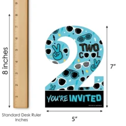 Big Dot Of Happiness Two Cool - Boy - Shaped Fill-In Invitations - Blue 2nd Birthday Party Invitation Cards With Envelopes - Set Of 12 -Anagram Shop GUEST 52198d51 2809 4f99 a8c4 bbb938409ef5