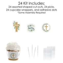 Big Dot Of Happiness Elegant Cross - Cupcake Decoration - Religious Party Cupcake Wrappers And Treat Picks Kit - Set Of 24 -Anagram Shop GUEST 52528404 a1c6 4035 82b1 e0052c7e43ff