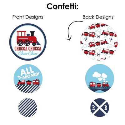 Big Dot Of Happiness Railroad Party Crossing - Steam Train Birthday Party Or Baby Shower Decor And Confetti - Terrific Table Centerpiece Kit - 30 Ct 4 Big Dot Of Happiness Railroad Party Crossing - Steam Train Birthday Party Or Baby Shower Decor And Confetti - Terrific Table Centerpiece Kit - 30 Ct - Image 4