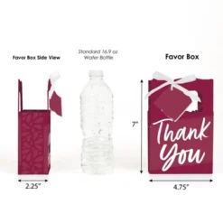 Big Dot Of Happiness Burgundy Elegantly Simple - Guest Party Favor Boxes - Set Of 12