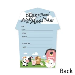 Big Dot Of Happiness Girl Farm Animals - Shaped Fill-In Invitations Pink Barnyard Baby Shower Or Birthday Party Invitation Cards With Envelopes 12 Ct -Anagram Shop GUEST 529990d4 c964 408e 91ae 7d9e235c739d