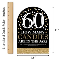 Big Dot Of Happiness Adult 60th Birthday - Gold - How Many Candies Birthday Party Game - 1 Stand And 40 Cards - Candy Guessing Game -Anagram Shop GUEST 52b3404f de50 4584 b064 65ea486112a2