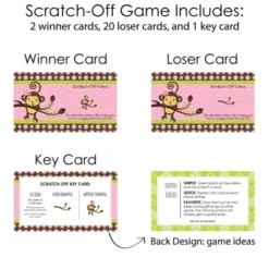 Big Dot Of Happiness Pink Monkey Girl - Baby Shower Or Birthday Party Game Scratch Off Cards - 22 Count -Anagram Shop GUEST 52c92746 276a 45c7 b110 8d15beea84d6