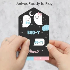 Big Dot Of Happiness Boy Boo-y Or Ghoul - Party Game Pickle Cards - Halloween Gender Reveal Pull Tabs - Set Of 12