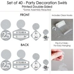 Big Dot Of Happiness We Still Do - 25th Wedding Anniversary - Anniversary Party Hanging Decor - Party Decoration Swirls - Set Of 40 -Anagram Shop GUEST 546bc54c 2132 4946 b40a 9fd0daabf26f