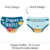 Big Dot Of Happiness Let's Go Fishing - Diaper Shaped Raffle Ticket Inserts - Fish Themed Baby Shower Activities - Diaper Raffle Game - Set Of 24