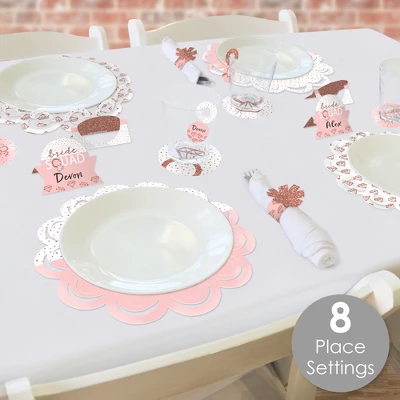 Big Dot Of Happiness Bride Squad Rose Gold Bridal Shower Or Bachelorette Party Paper Charger And Table Decorations Chargerific Kit Place Setting For 8 1 Big Dot Of Happiness Bride Squad Rose Gold Bridal Shower Or Bachelorette Party Paper Charger And Table Decorations Chargerific Kit Place Setting For 8