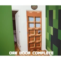 Ukonic Minecraft Oakdoor Fabric Door Cling | 34 X 82 Inches -Anagram Shop GUEST 555be409 37f0 44dd a43f 03b8944f432b