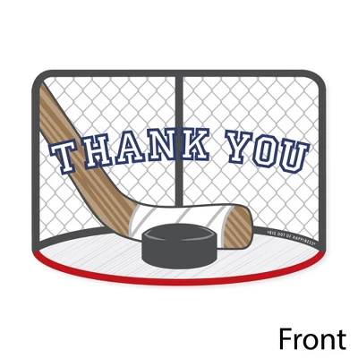 Big Dot Of Happiness Shoots & Scores! - Hockey - Shaped Thank You Cards - Baby Shower Or Birthday Party Thank You Note Cards & Envelopes - Set Of 12 2 Big Dot Of Happiness Shoots & Scores! - Hockey - Shaped Thank You Cards - Baby Shower Or Birthday Party Thank You Note Cards & Envelopes - Set Of 12 - Image 2
