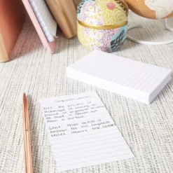 Okuna Outpost 300 Pack Portrait Style Vertically Ruled Index Cards, Checklist (3 X 5 In)