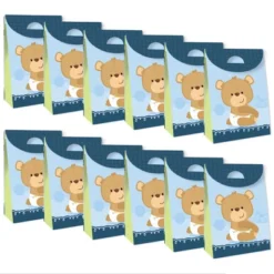 Big Dot Of Happiness Baby Boy Teddy Bear - Baby Shower Gift Favor Bags - Party Goodie Boxes - Set Of 12 -Anagram Shop GUEST 5828bfdb c3a0 4de1 9620 6a204d13d284