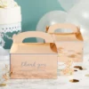 Sparkle And Bash 24 Pack Rose Gold Thank You Party Favor Gable Gift Boxes For Wedding, Birthday Party, 6.25 X 3.5 X 3.5 In