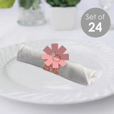 Big Dot Of Happiness Bride Squad - Rose Gold Bridal Shower Or Bachelorette Party Paper Napkin Holder - Napkin Rings - Set Of 24 1 Big Dot Of Happiness Bride Squad - Rose Gold Bridal Shower Or Bachelorette Party Paper Napkin Holder - Napkin Rings - Set Of 24